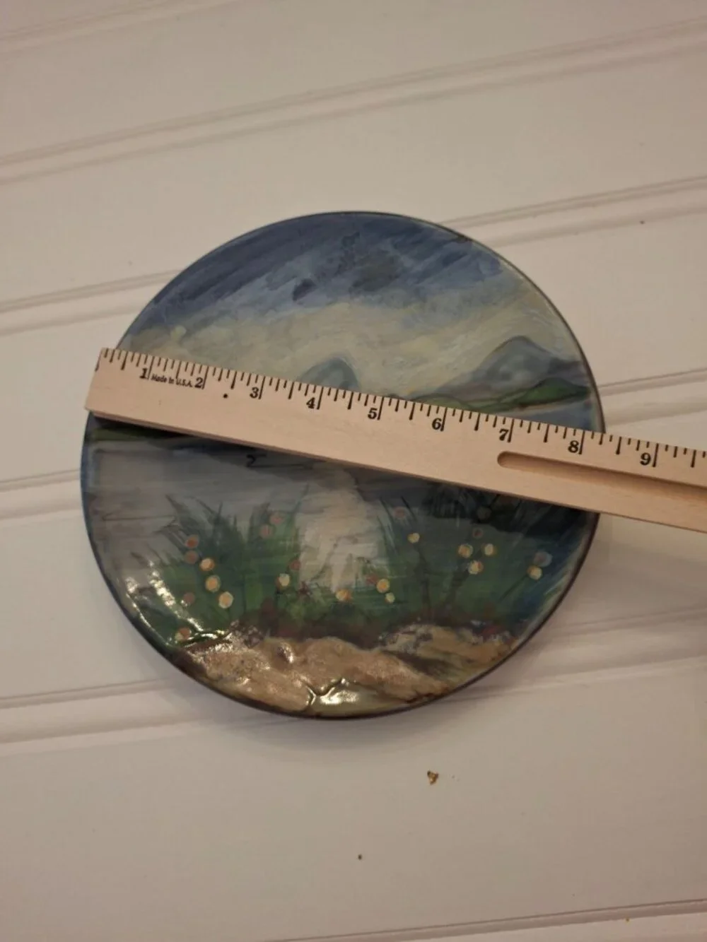 Highland Stoneware Scotland Hand Painted Landscape Plate Wall Hanging Signed
